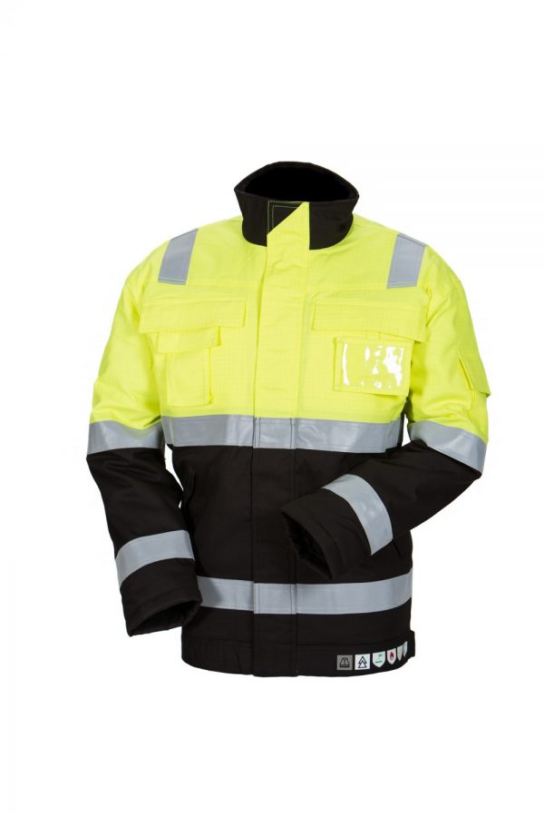 Priha Multinormi kelta/musta talvipusero EN 20471, EN 1149-5, EN 11612, EN 11611, IEC 61482, EN 13034