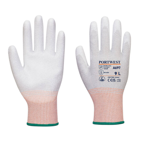 Portwest LR13 ESD PU-kämmenkäsine, 12 parin nippu