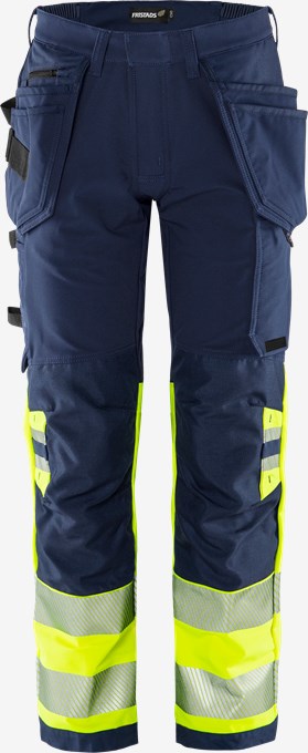 Fristads high vis Green rakentajan stretch housut 2643