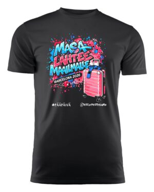 Masa Lähtee Maailmalle tekninen T-paita